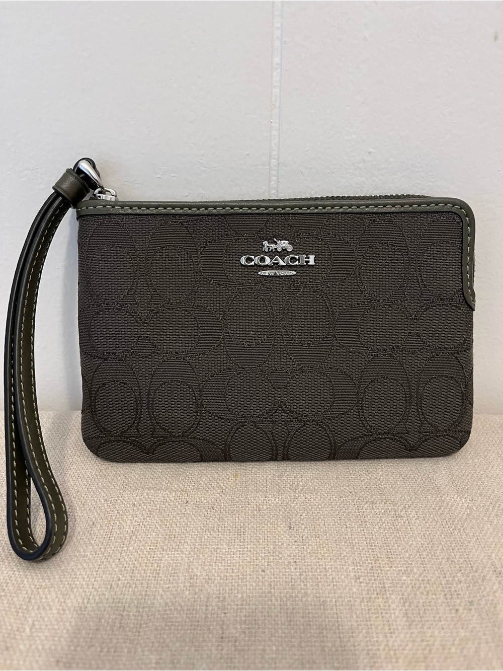 Coach Corner Zip Wristlet